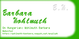 barbara wohlmuth business card